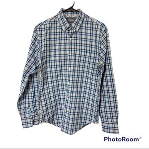 Bonobos Blue and Gray Checked Plaid Slim Fit Button down size: Small